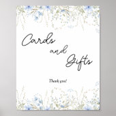 Cornflower Wildflower Baby shower Kaarten en gesch Poster (Voorkant)