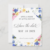 Cornflower Wildflower Wedding Save The Date (Voorkant)