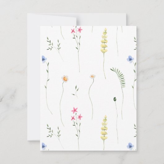 Cornflower Wildflower Wedding Save The Date (Achterkant)