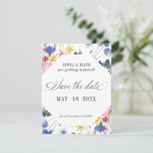 Cornflower Wildflower Wedding Save The Date