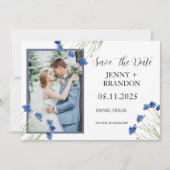 Cornflowers Wildflower Blauwe Bloemen Foto Save The Date (Voorkant)