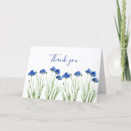 Cornflowers Wildflower Bloemen bruiloft Dank u Bedankkaart