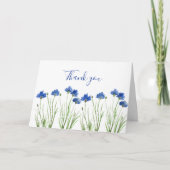 Cornflowers Wildflower Bloemen bruiloft Dank u Bedankkaart (Voorkant)