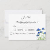 Cornflowers Wildflowers Bloemen Rustiek Modern RSV RSVP Kaartje (Voorkant)