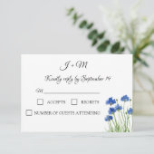 Cornflowers Wildflowers Bloemen Rustiek Modern RSV RSVP Kaartje (Staand voorkant)