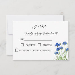 Cornflowers Wildflowers Bloemen Rustiek Modern RSV RSVP Kaartje