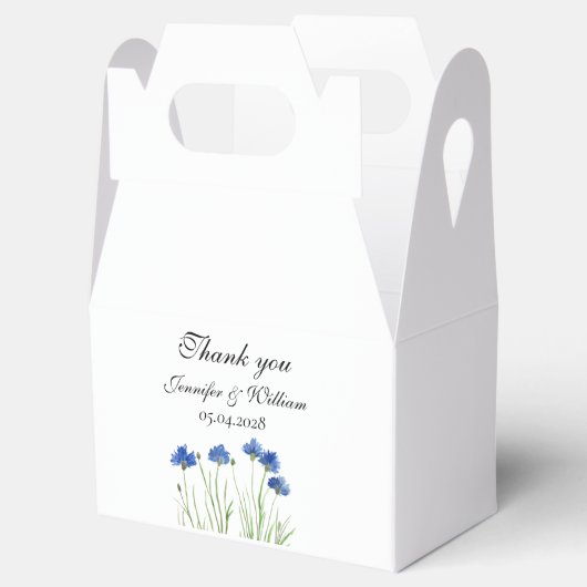 Cornflowers Wildflowers Waterverf Wedding Bedankdoosjes (Geopend)