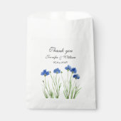 Cornflowers Wildflowers Waterverf Wedding Bedankzakje (Voorkant)