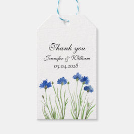 Cornflowers Wildflowers Waterverf Wedding Cadeaulabel