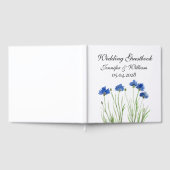 Cornflowers Wildflowers Waterverf Wedding Gastenboek (Volledig)