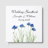 Cornflowers Wildflowers Waterverf Wedding Gastenboek (Voorkant)