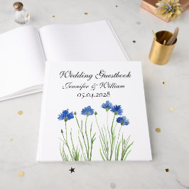 Cornflowers Wildflowers Waterverf Wedding Gastenboek