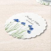Cornflowers Wildflowers Waterverf Wedding Kartonnen Onderzetters (Gekanteld)