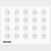 Cornflowers Wildflowers Waterverf Wedding Ronde Sticker (Vel)