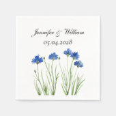 Cornflowers Wildflowers Waterverf Wedding Servet (Voorkant)