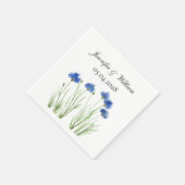 Cornflowers Wildflowers Waterverf Wedding Servet (Hoek)