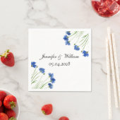 Cornflowers Wildflowers Waterverf Wedding Servet (Insitu)