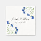 Cornflowers Wildflowers Waterverf Wedding Servet (Voorkant)