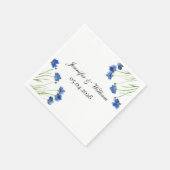 Cornflowers Wildflowers Waterverf Wedding Servet (Hoek)