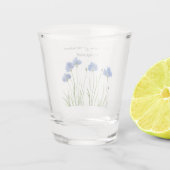 Cornflowers Wildflowers Waterverf Wedding Shot Glas (Achterkant)