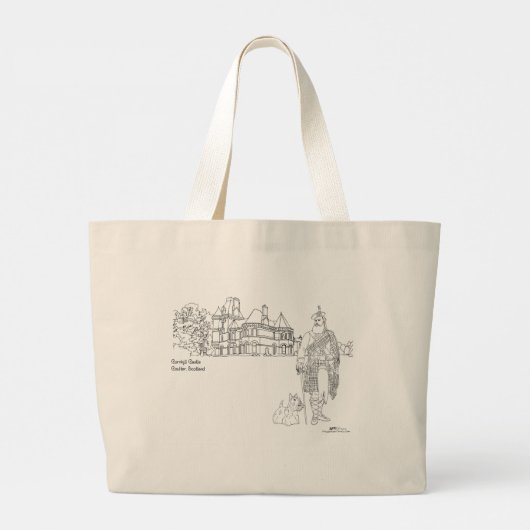 Cornhill Castle, Highlander, Scottie Dog Canvas ta Grote Tote Bag (Achterkant)