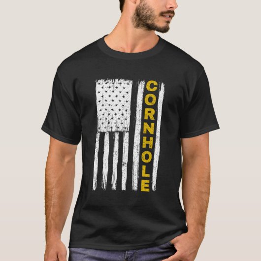 Cornhole 4 juli Patriottische Vlag T-shirt (Voorkant)