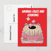 Cornhole Airmail Verjaardagstaart Grap Humor Briefkaart (Voorkant / Achterkant)