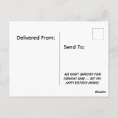 Cornhole Airmail Verjaardagstaart Grap Humor Briefkaart (Achterkant)