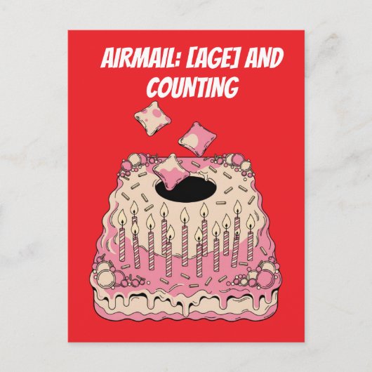 Cornhole Airmail Verjaardagstaart Grap Humor Briefkaart (Voorkant)