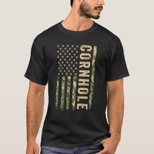 Cornhole Amerikaanse Vlag Camo Veteraan Patriotisc T-shirt