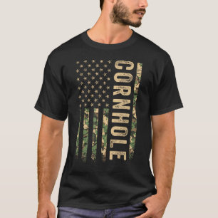 Cornhole Amerikaanse Vlag Camo Veteraan Patriottis T-shirt