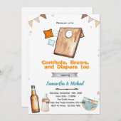 Cornhole and Beer Baby Shower Invitation Kaart (Voorkant / Achterkant)