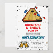 Cornhole and beer party invitation kaart (Voorkant / Achterkant)