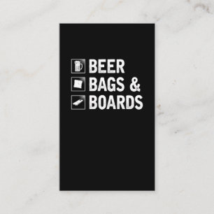 Cornhole Bag en Beer Drink Corn Player Visitekaartje