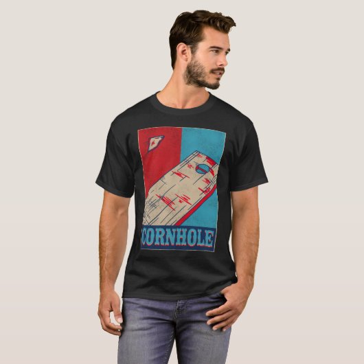 Cornhole Bean Bag Cornhole Retro  T-shirt (Voorkant volledig)
