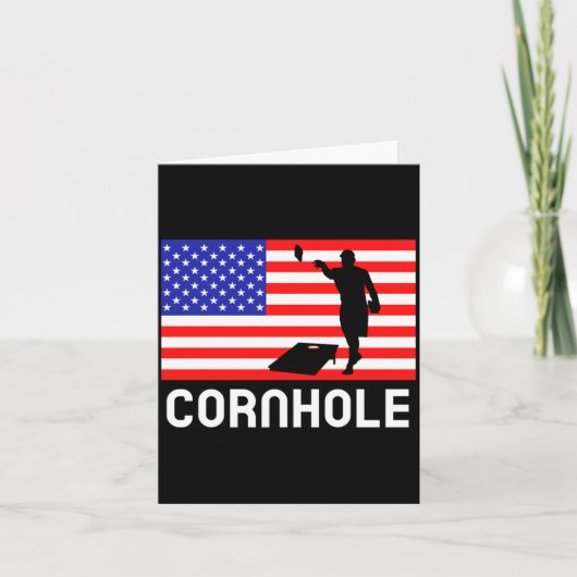 Cornhole Bordspel Mannen Vrouwen Amerikaanse Vlag Kaart (Voorkant)