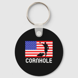 Cornhole Bordspel Mannen Vrouwen Amerikaanse Vlag Sleutelhanger