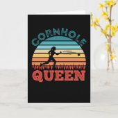 Cornhole Cadeau voor Vrouwen - Cornhole Koningin Kaart (Gele Bloem)