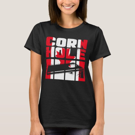 Cornhole Canada vlag Canadees esdoornblad T-shirt (Voorkant)