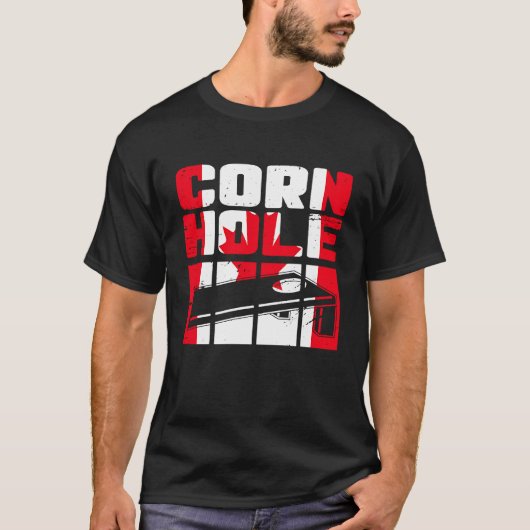 Cornhole  Canada vlag Canadees esdoornblad T-shirt (Voorkant)