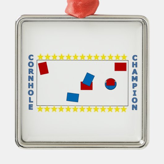 Cornhole Champion Metalen Ornament (Voorkant)