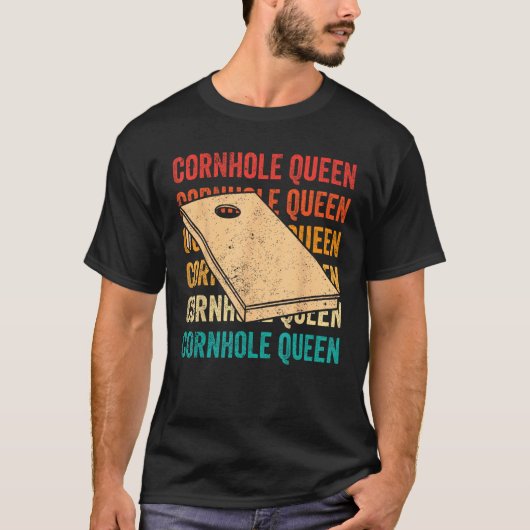 Cornhole Corn Hole Retro Cornhole Queen T-shirt (Voorkant)