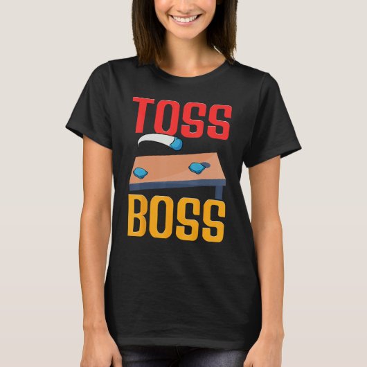 Cornhole Corn Hole Toss Boss T-shirt (Voorkant)