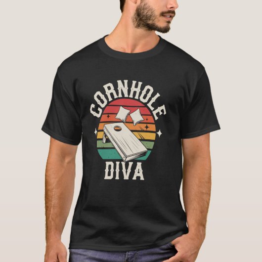 Cornhole-diva Grappige Cornhole-speler T-shirt (Voorkant)