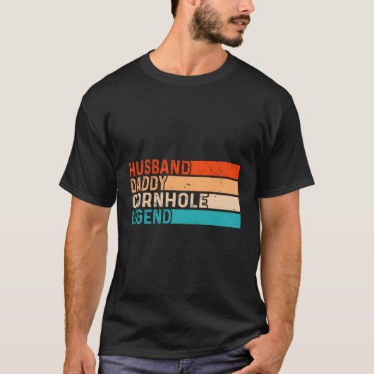 Cornhole echtgenoot papa legende papa t-shirt (Voorkant)