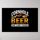 Cornhole En Bier Daarom Ben Ik Hier Corn Hole Poster (Voorkant)
