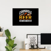 Cornhole En Bier Daarom Ben Ik Hier Corn Hole Poster (Thuiskantoor)
