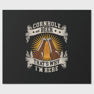 Cornhole en bier, daarom ben ik hier Cornhole Cadeaupapier