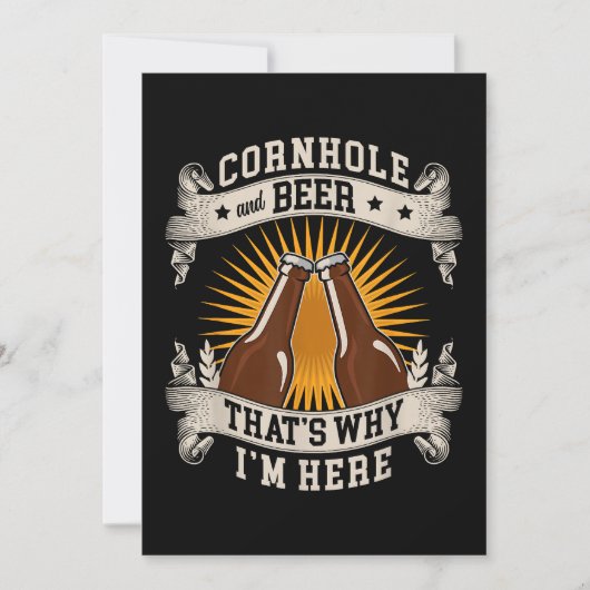 Cornhole en bier, daarom ben ik hier Cornhole Kaart (Voorkant)