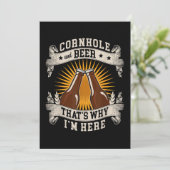 Cornhole en bier, daarom ben ik hier Cornhole Kaart (Staand voorkant)